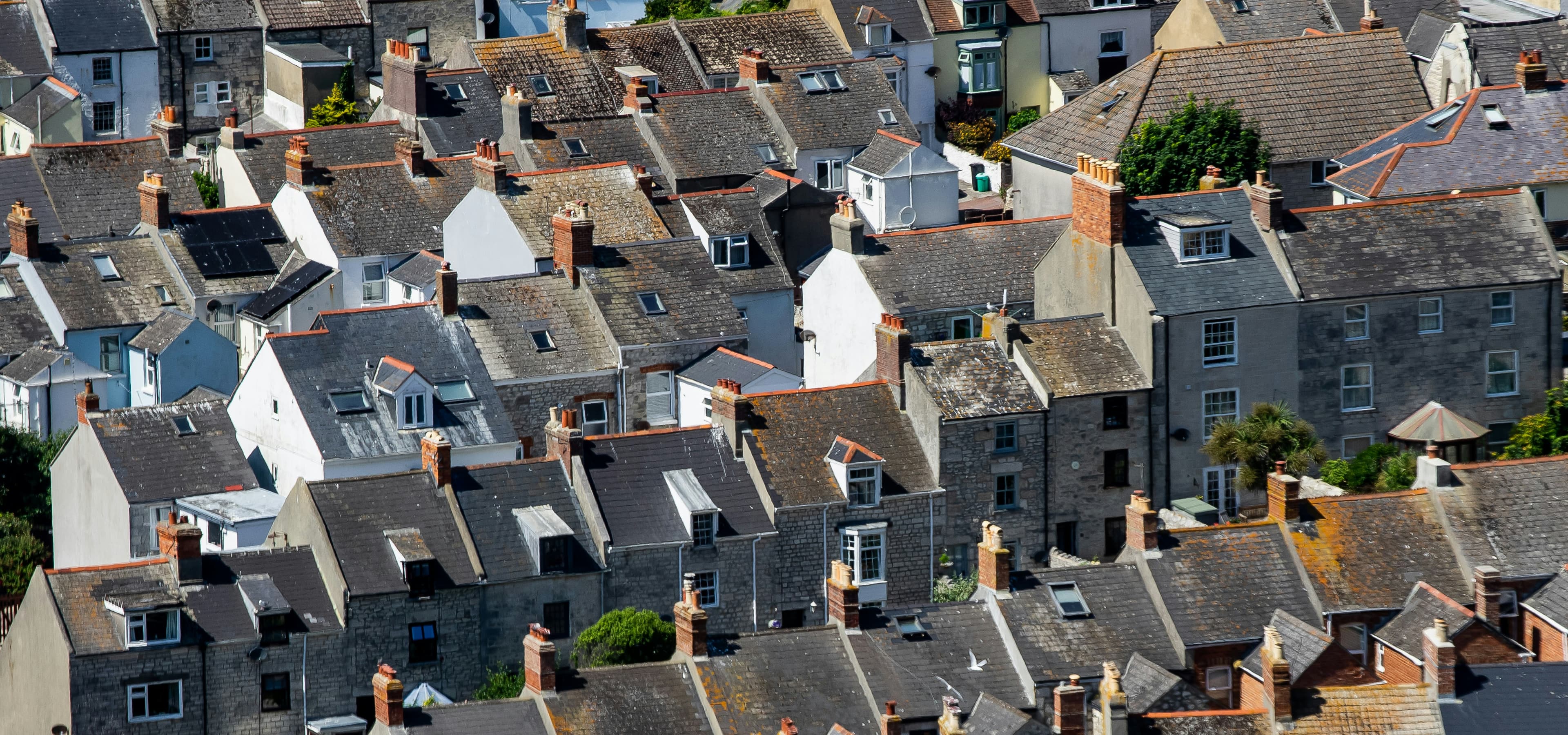 Rows of houses seen from above
