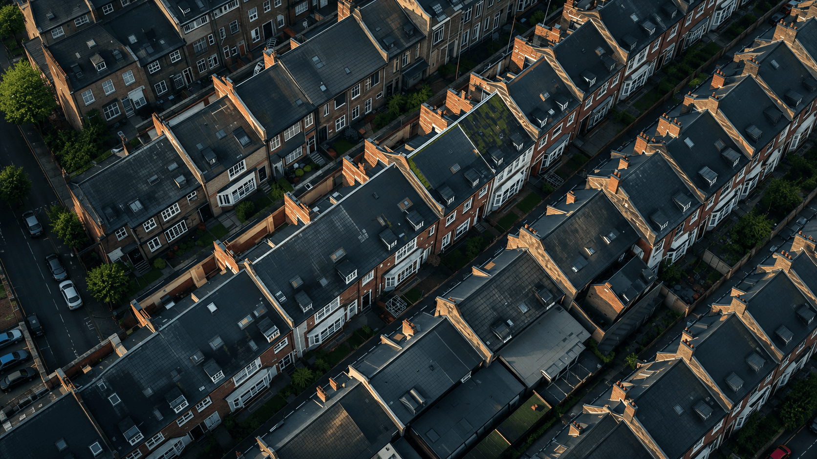 Terraced houses seen from above