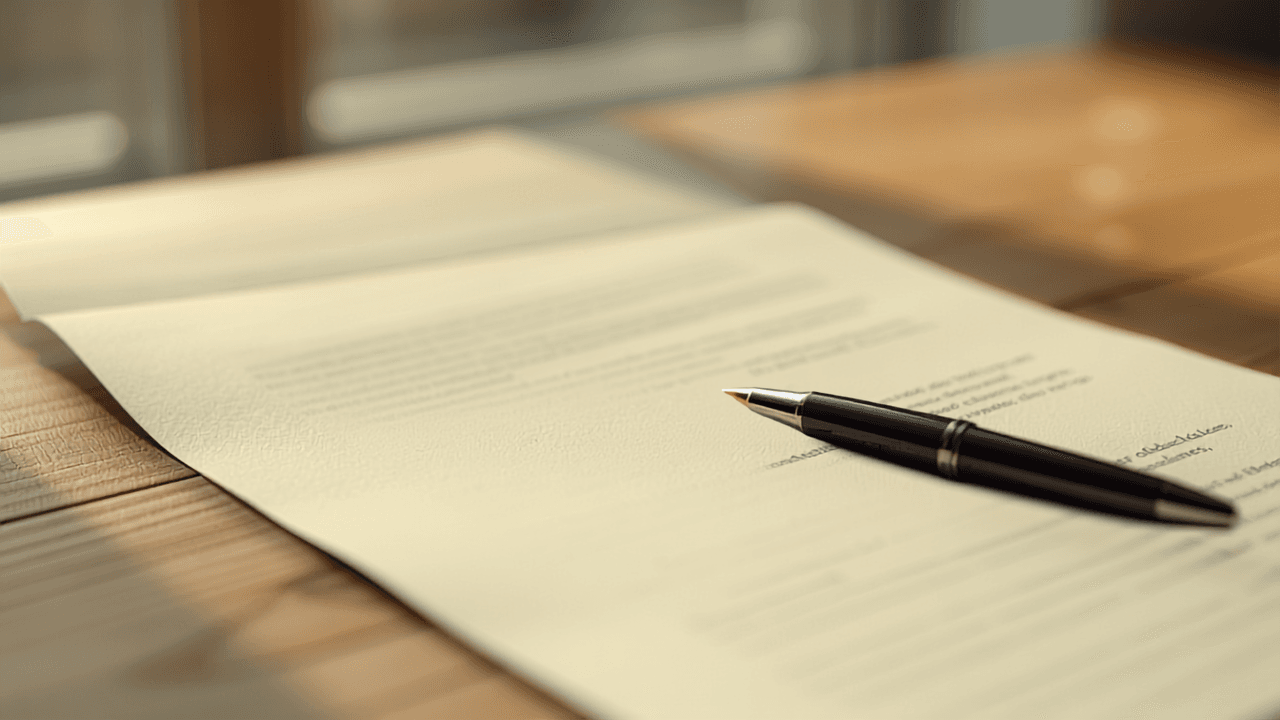 Warm Editorial Header with Legal Document