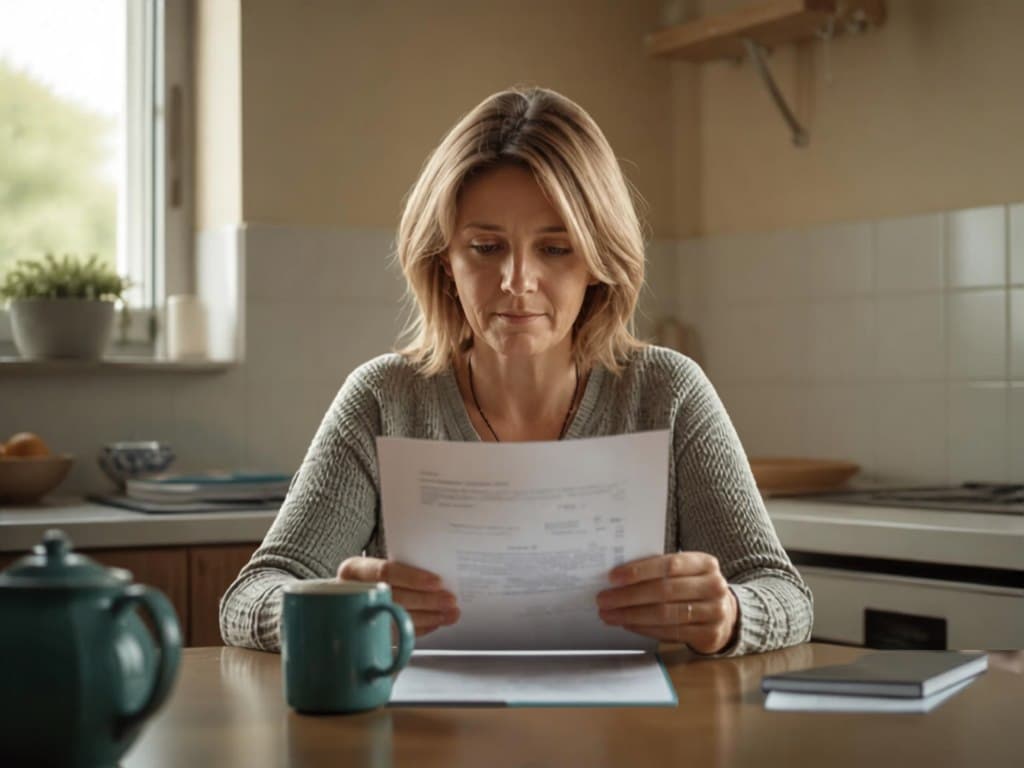 Council tenant reviewing housing disrepair compensation information at home